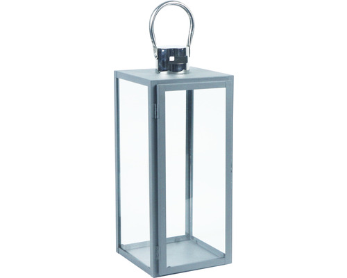 Dekorative Laterne mit Glaswänden und Metallrahmen