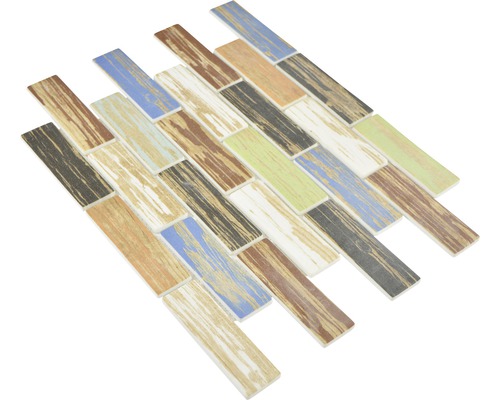Mosaikfliese im Holzdesign