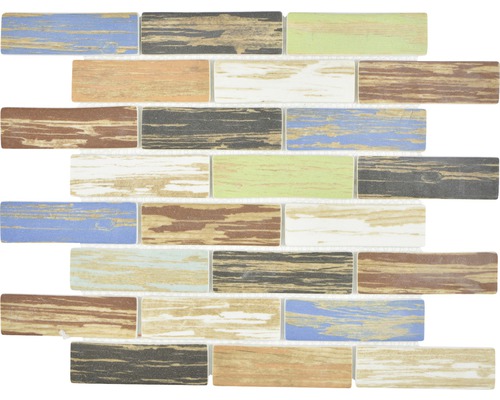 Mosaikfliese mit Holzoptik