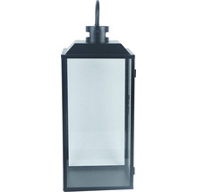 Dekorative Windlichtlaterne mit Glaseinsätzen und Tragegriff.