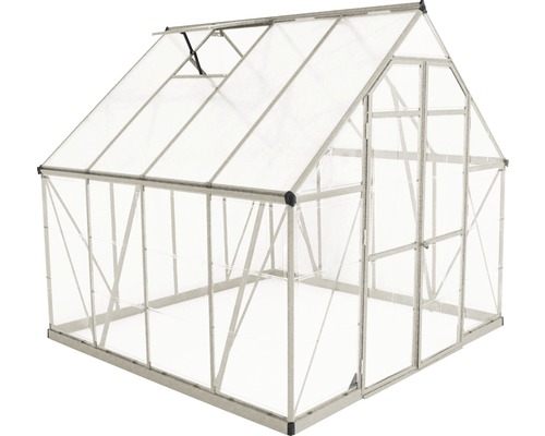 Gewächshaus mit Tür und Dachfenster