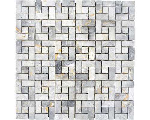 Mosaikfliese aus Naturstein im Halbverband