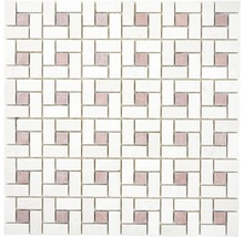 Natursteinmosaik XNM BS27 30,5x30,5 cm Beige/Rot