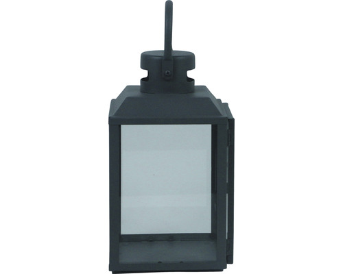 Laterne aus Metall mit Glasfenstern und Tragegriff