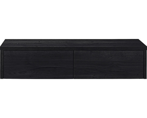 Waschtischunterschrank Sanox Bloxx Frontfarbe black oak BxHxT 160 x 35 x 45 cm Schrank mit zwei Schubladen