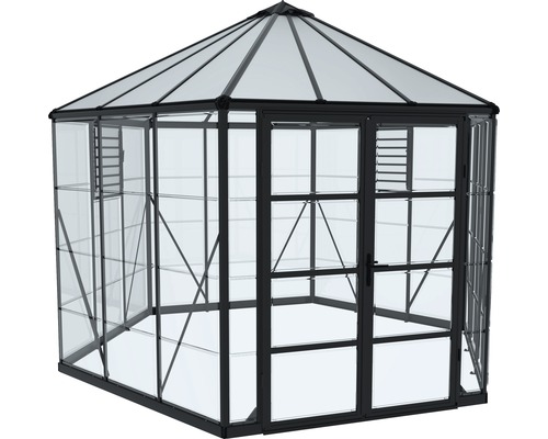 Gewächshaus mit Rahmen und transparenten Wänden