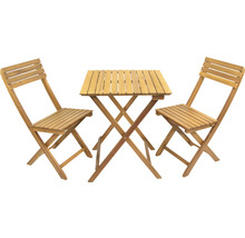 Gartenmöbelset GARDEN PLACE Svea 2 Sitzer 3 tlg. braun aus robustem Akazienholz, klappbar