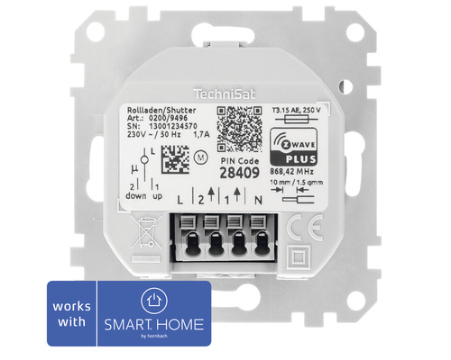 TechniSat Rollladenschalter mit Repeater Funktion kompatibel mit Merten System M - Kompatibel mit SMART HOME by hornbach