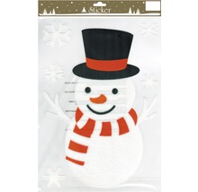Schneemann Aufkleber mit Hut und Schal