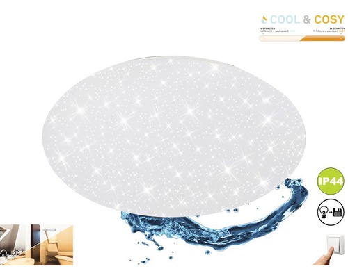 LED Deckenleuchte IP44 18W 1600 lm 2700/4000 K Ø 38,5 cm Cool&Cosy weiß + Sternendekor LED Deckenleuchte IP44 18W 1600 lm 2700/4000 K Ø 38,5 cm Cool&Cosy weiß + Sternendekor