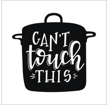 Grafik mit Kochtopf und dem Spruch: Can''t touch this.