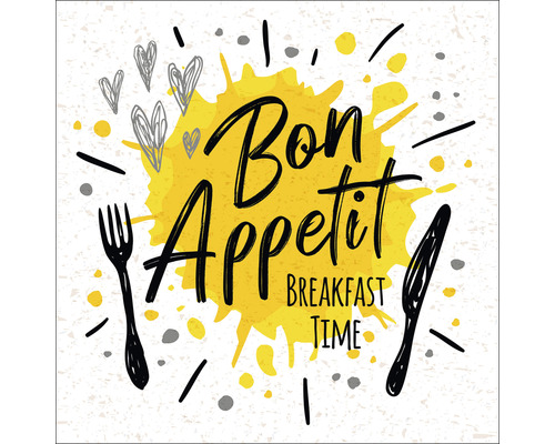 Glasbild Bon Appetit 30x30 cm