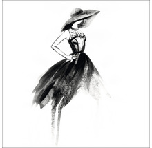 Illustration einer Frau mit Hut und Kleid