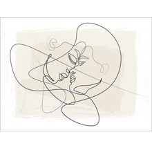 Illustration einer Frau mit Hut im Strichzeichnungsstil