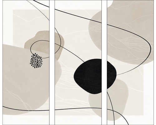 Glasbild Lines And Shapes VII 3er-Set 3x 30x80 cm