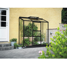 Anlehngewächshaus Halls Altan 3 Blankglas 3 mm 194 x 69 cm schwarz-thumb-0