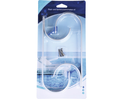 Pool und Gartenzubehörhaken, 2 Stück, zur Aufbewahrung von Gartengeräten und Poolzubehör