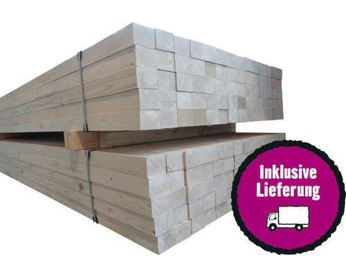 Konsta Palette Kantholz Fichte 3000 x 80 x 60 mm = 140 Stück Stapel Bauholz mit inklusive Lieferung