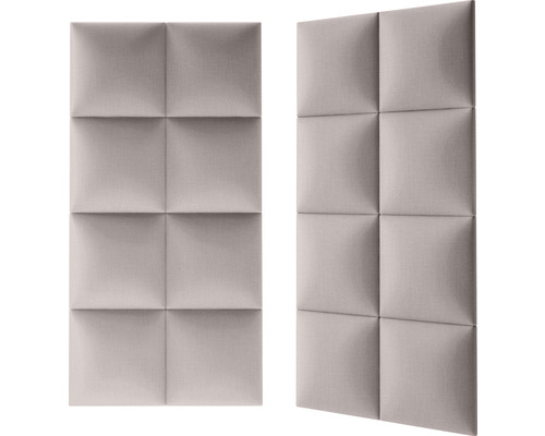 Zwei Schallschutzpaneele mit quadratischem Muster