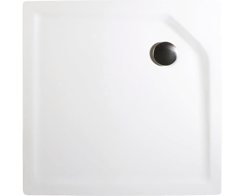 Quadratische Duschwanne mit Ablaufgarnitur