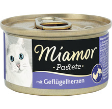 Katzenfutter nass Miamor Fleischpastete - Magnesium-Balance Geflügelherzen 85 g