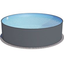Aufstellpool Stahlwandpool-Set Planet Pool rund Ø 350x120 cm inkl. Sandfilteranlage, Leiter, Einbauskimmer, Filtersand & Anschlussschlauch grau-thumb-1