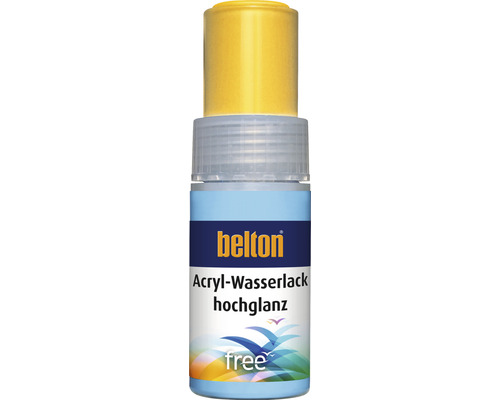 belton free Lackstift hochglänzend RAL 1021 rapsgelb 9 ml Belton Acryl Wasserlack hochglänzend
