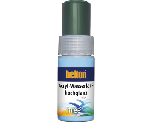 belton free Lackstift hochglänzend RAL 6005 moosgrün 9 ml Belton Acryl Wasserlack hochglänzend