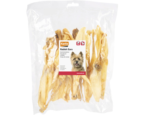 Hundesnack KARLIE Kaninchenohren 8x2 Stück Kauartikel Verpackung Hunde-Kauartikel Kaninchenohren