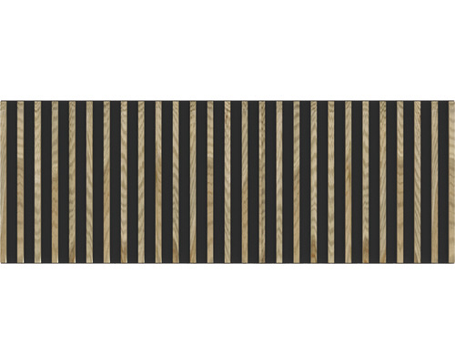Teilelement Osmo Schallschutzzaun Forsdale 198 x 72 cm kesseldruckimprägniert Akustikpaneel mit Holzrippen auf dunklem Hintergrund