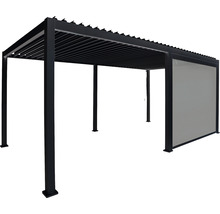 Freistehende Pergola mit einem Seitenteil als Sichtschutz
