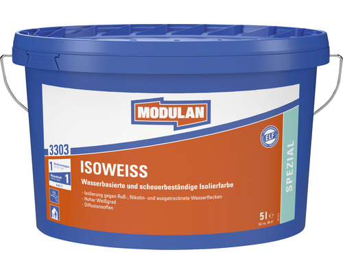 MODULAN 3303 Isoweiß Isolierfarbe Nikotin- und Isoliersperre weiß 5 l