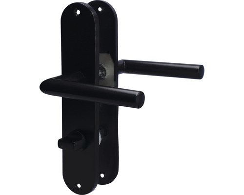 Schwarze Türgarnitur mit Schloss