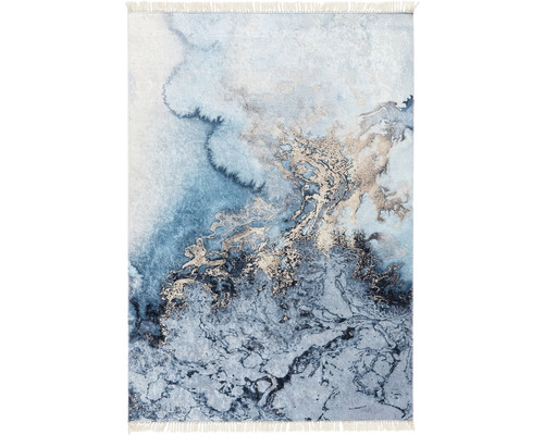 Teppich Marmor blau gold 120x170 cm-0