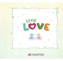 Kinderzimmer-Motiv mit dem Schriftzug Little Love und Elefanten