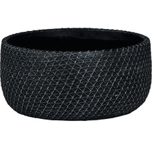 Schwarze Pflanzschale mit Netzmuster