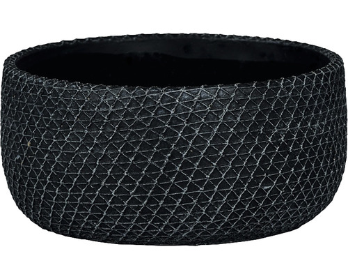 Schwarze Pflanzschale mit Netzmuster