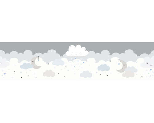 Bordüre selbstklebend 40374-4 Only Border Wolken grau 5 m x 15 cm