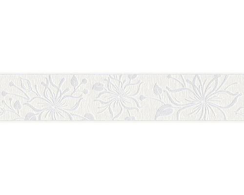 Bordüre selbstklebend 3466-36 Only Border Blume weiß 5 m x 13 cm Tapetenbordüre mit floralem Muster