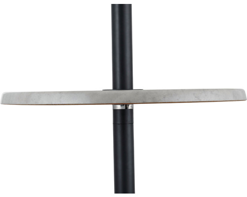 Detailaufnahme eines Beistelltisches mit Betonoptik und schwarzem Metallgestell