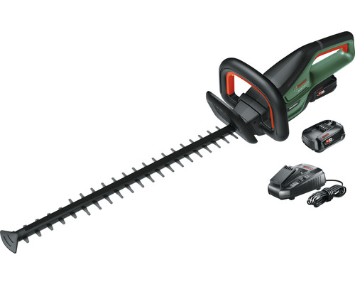 Akkubetriebene Heckenschere mit Akku und Ladegerät