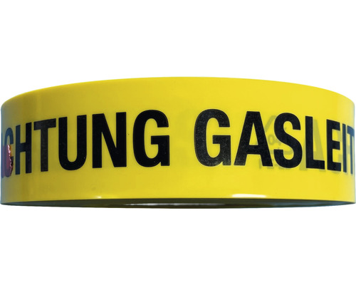 Absperrband mit dem Text Achtung Gasleitung