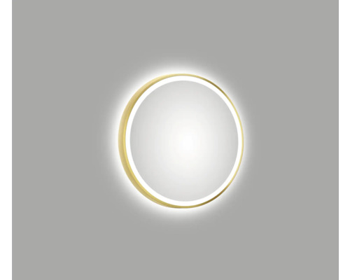 Runder Spiegel mit Rahmen und Beleuchtung