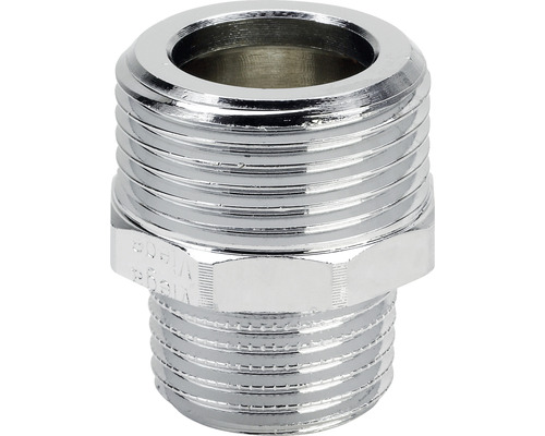 viega Reduziernippel 3247 1/2"AG x 3/8"AG Rotguss verchromt 458874 Gewindefitting aus Metall für Sanitärinstallationen