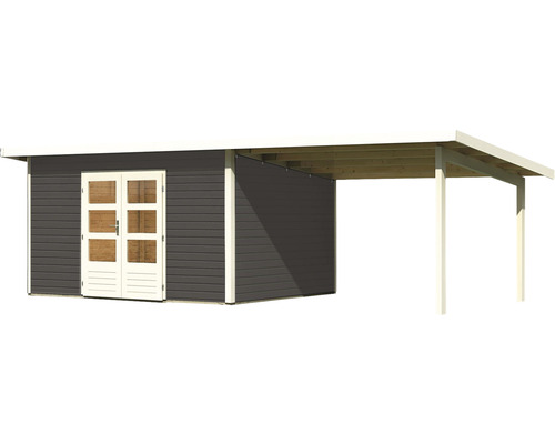 Holzgartenhaus mit Doppeltür und Vordach