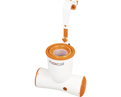 Flowclear Oberflächenskimmer für Pools zur Reinigung des Wassers von Verunreinigungen.