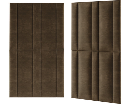Zwei braune, gepolsterte Wandpaneele