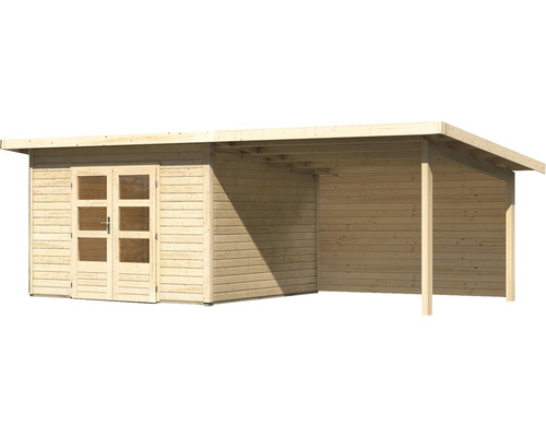 Holzgartenhaus mit Doppeltür und Vordach