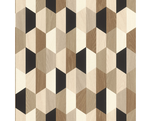 Vliestapete 466300 Salsa Geometrisch Holz braun beige Tapete mit geometrischem Holzdekor