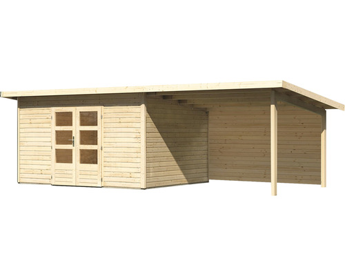 Holzgartenhaus mit Vordach und Doppeltür